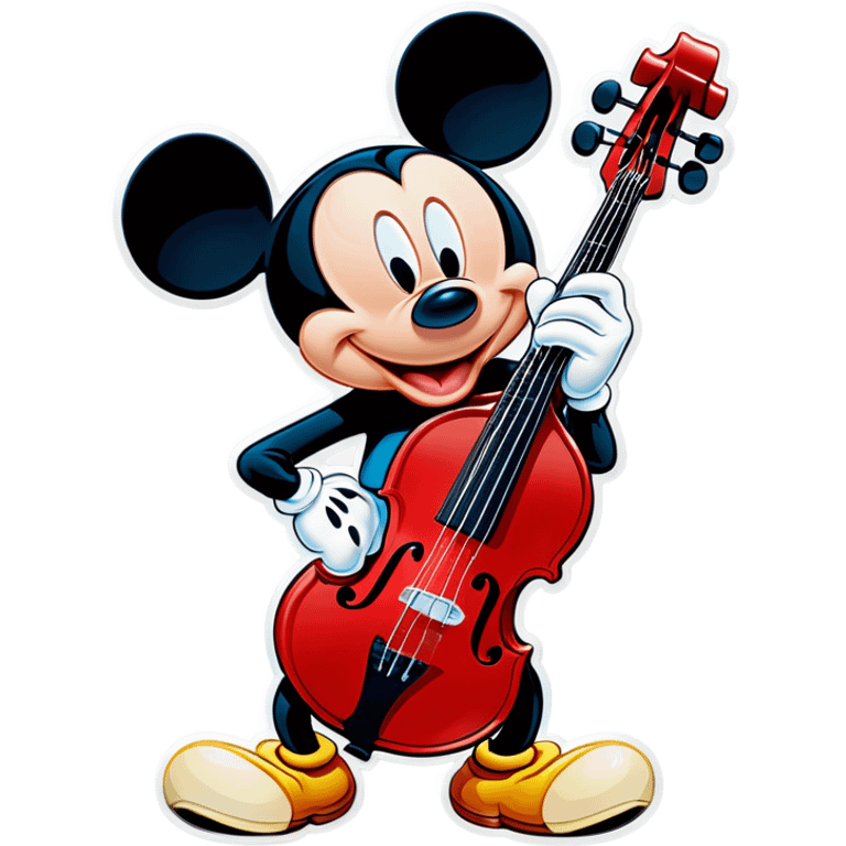 Mickey mouse holding bass emoji