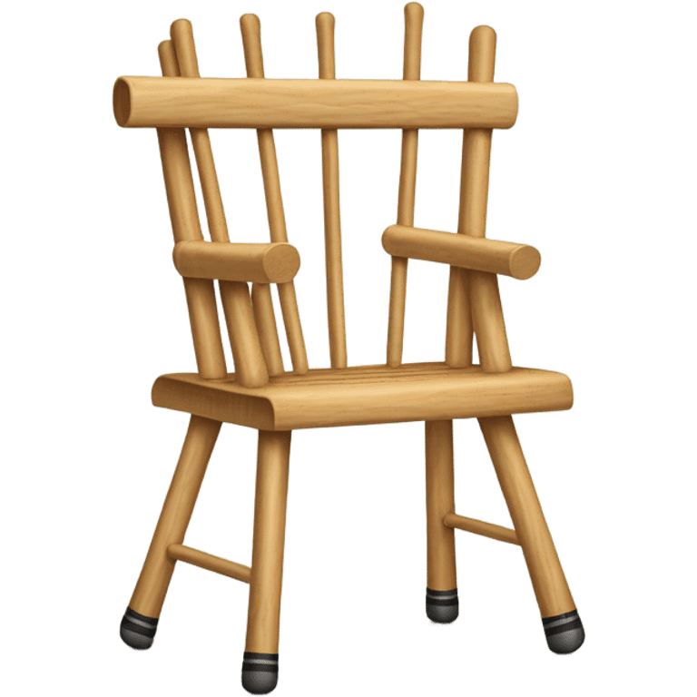 chair made of hockey sticks emoji