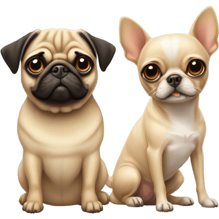 Pug and a chihuahua  emoji