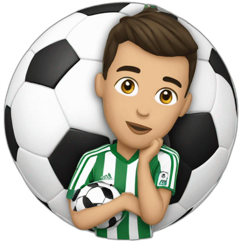 Cristiano Ronaldo kissing soccer ball emoji