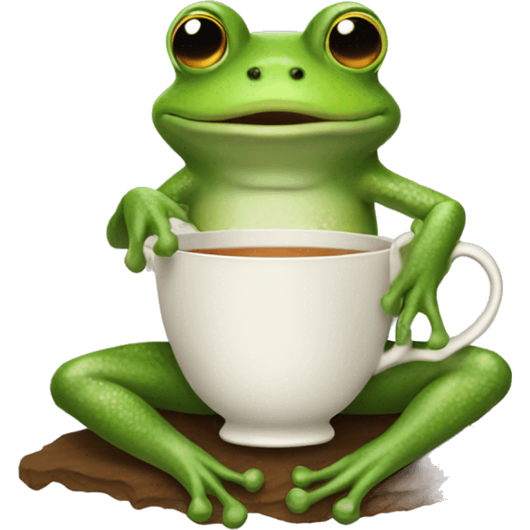 Kerment the frog sipping tea emoji