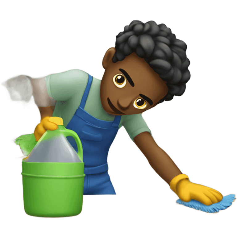 broke boy cleaning a kitchen  emoji