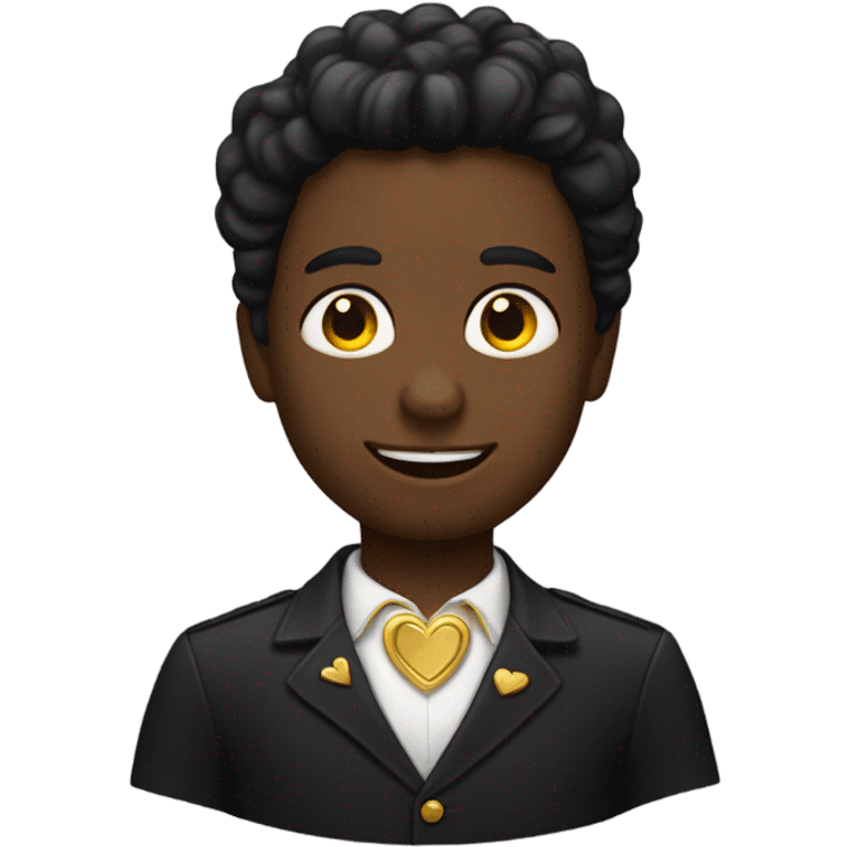 Corazón negro con dorado  emoji