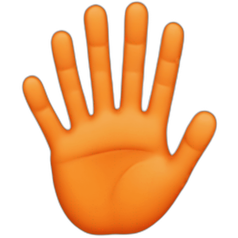 Hand stop, five fingers in color orange emoji