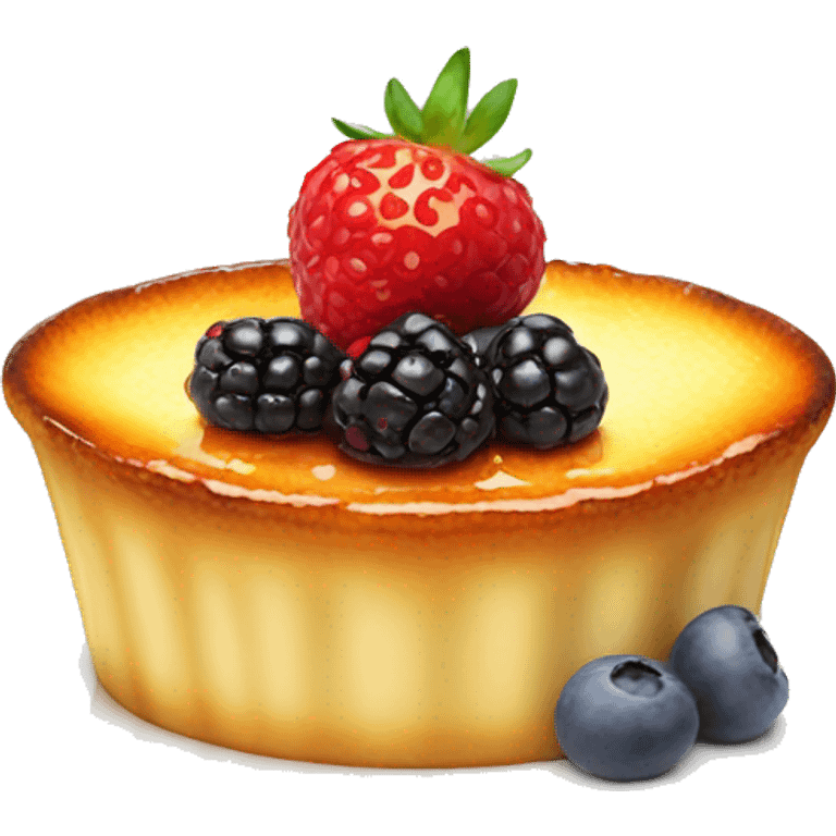 Creme brulee with berries on top  emoji