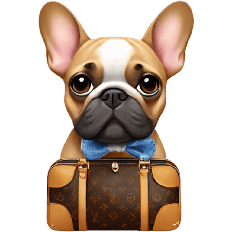 French bulldog with Louis Vuitton  emoji