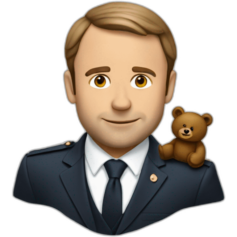 Macron with bear emoji