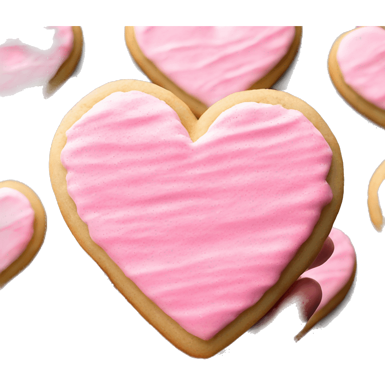 Heart shaped Sugar Cookie with pink frosting  emoji