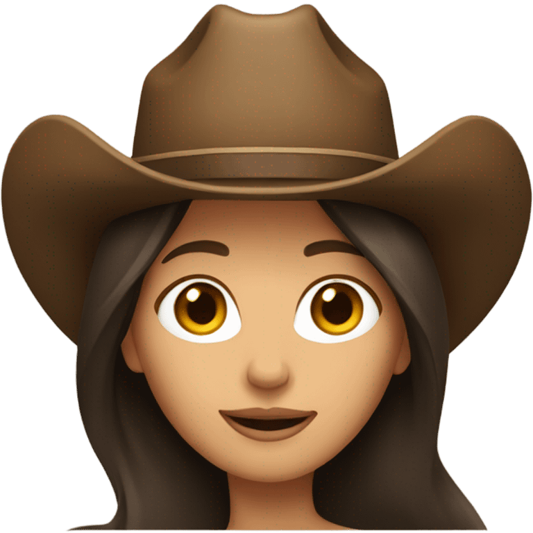 Brunette woman in a cowboy hat emoji