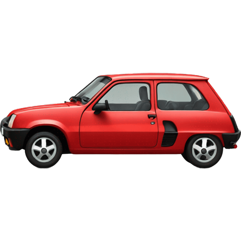 Renault 5 headed to the right, red, sports version emoji