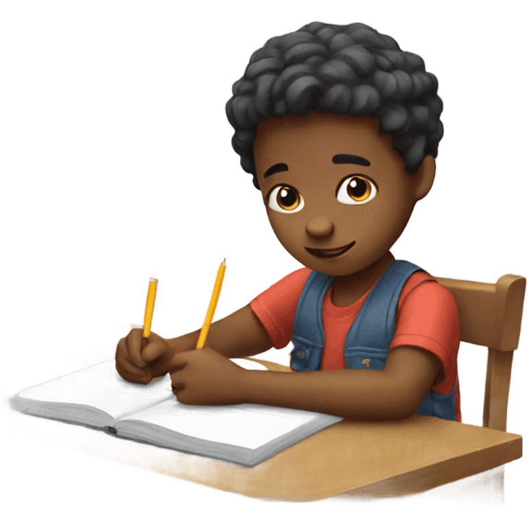 Kid doing homework emoji