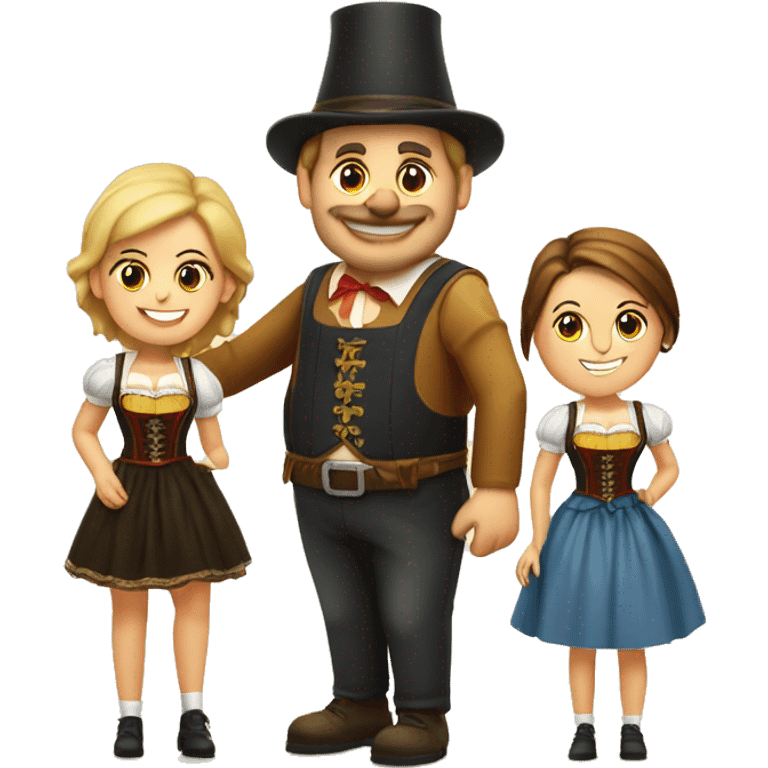 oktoberfest 2 women and a portly man emoji