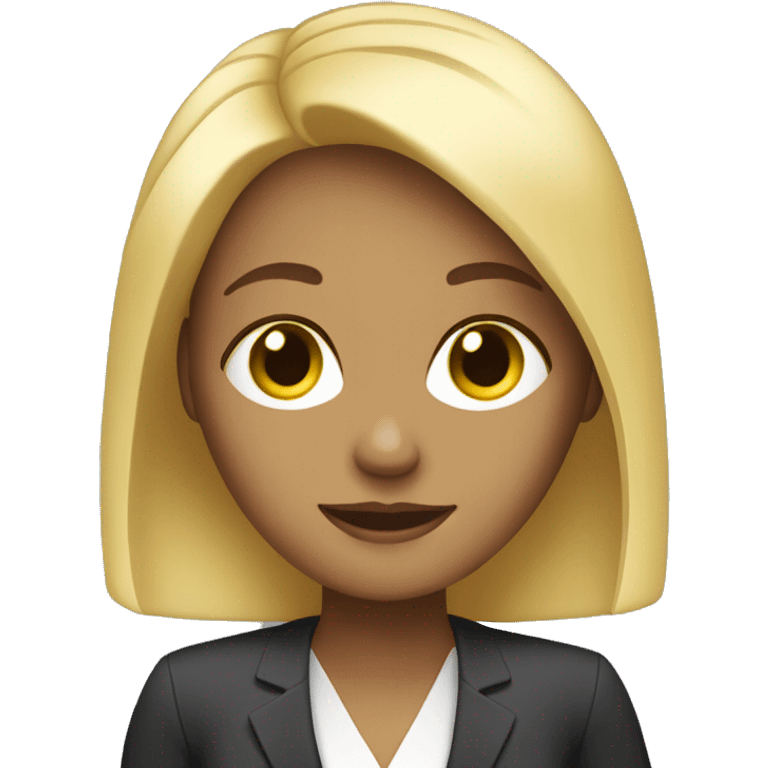 make me a blonde girl working a corporate job with a laptop  emoji