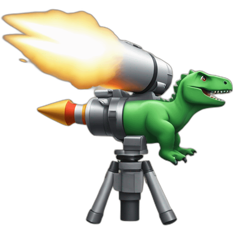 dinosaur shooting a rocket launcher emoji