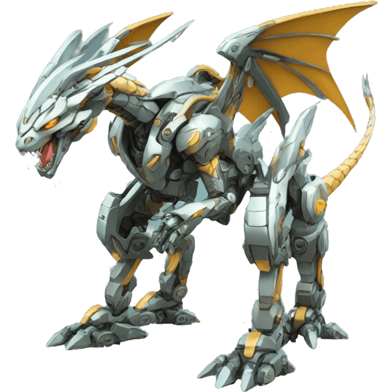 futuristic mecha Dragon full body emoji