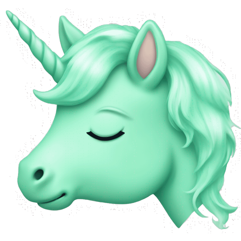 Cute Mint green sleeping unicorn emoji