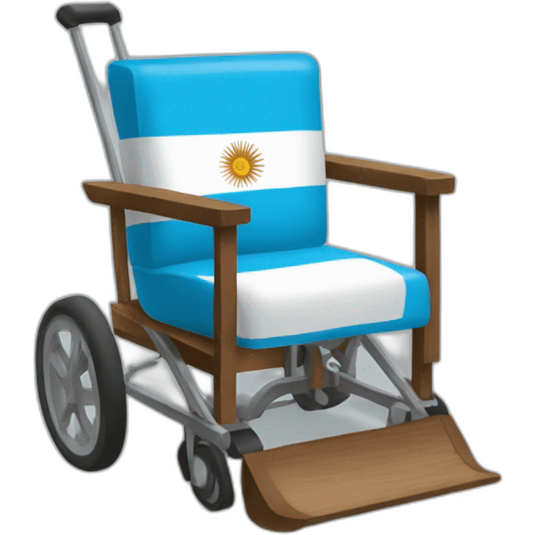 Silla de ruedas con bandera argentina emoji