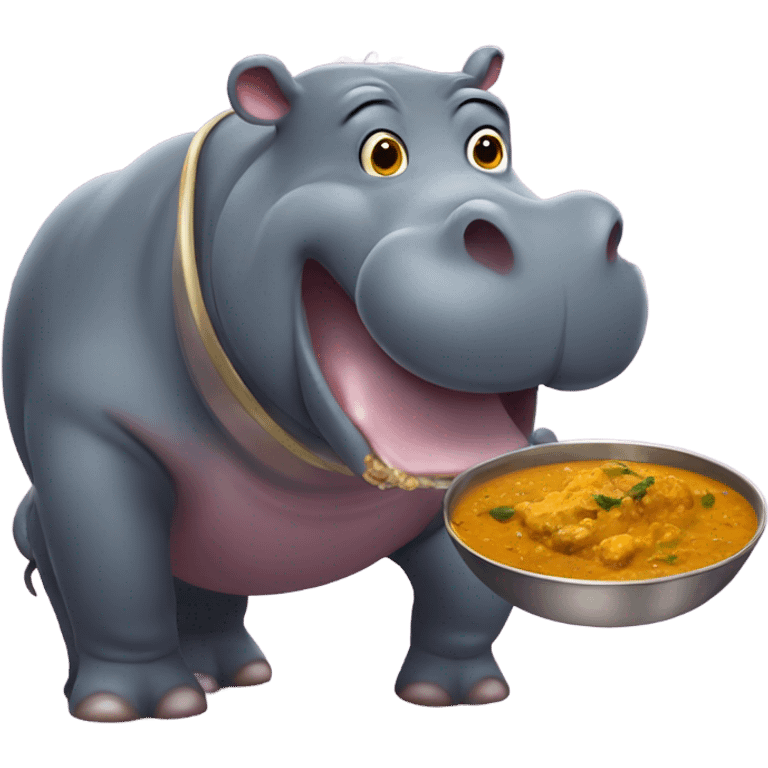 hippo with a curry emoji