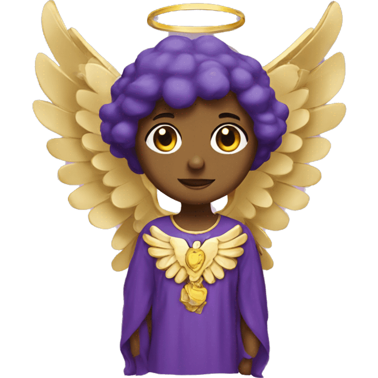 Purple angel wearing gold  emoji