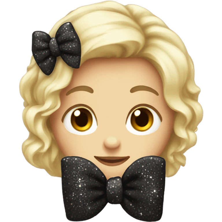 Black sparkly bow emoji