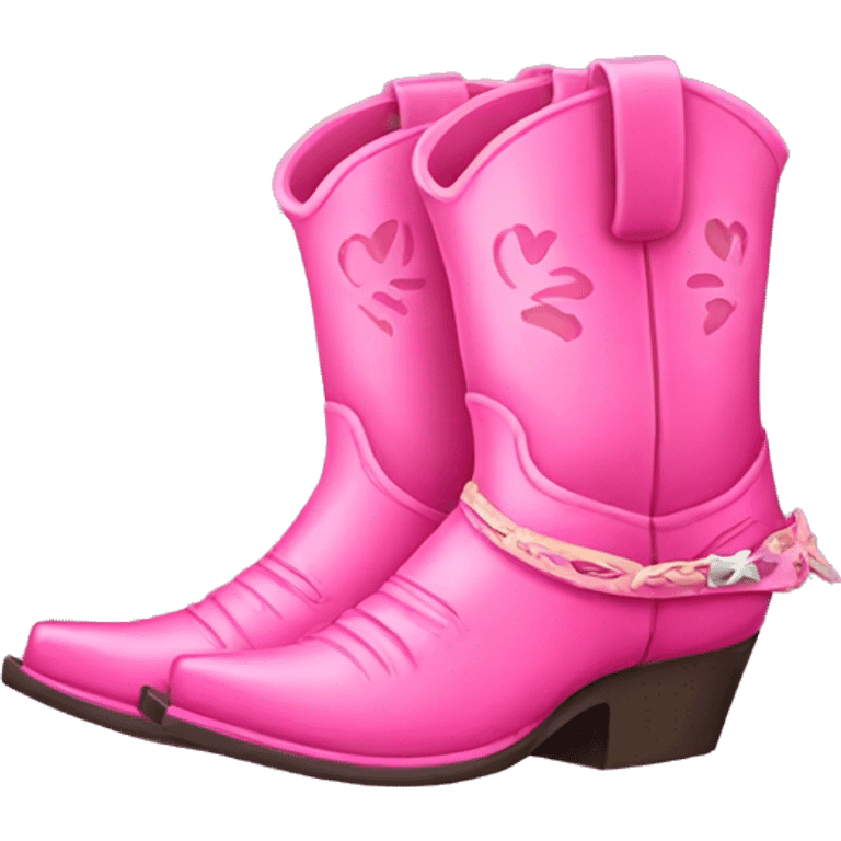 pink cowboy boots emoji