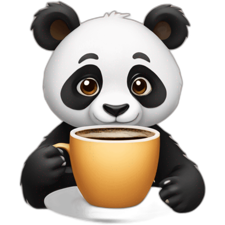 panda drinking coffee emoji