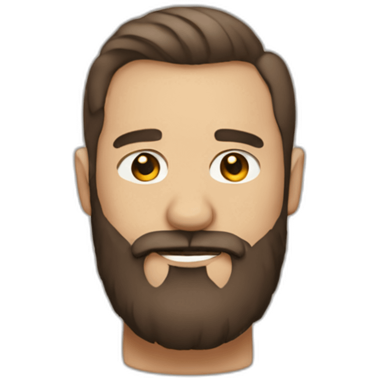 Ours humain avec une barbe emoji