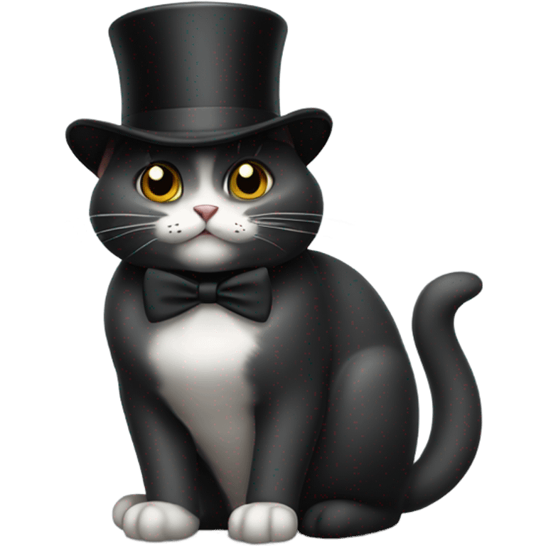 cat wearing a tophat emoji