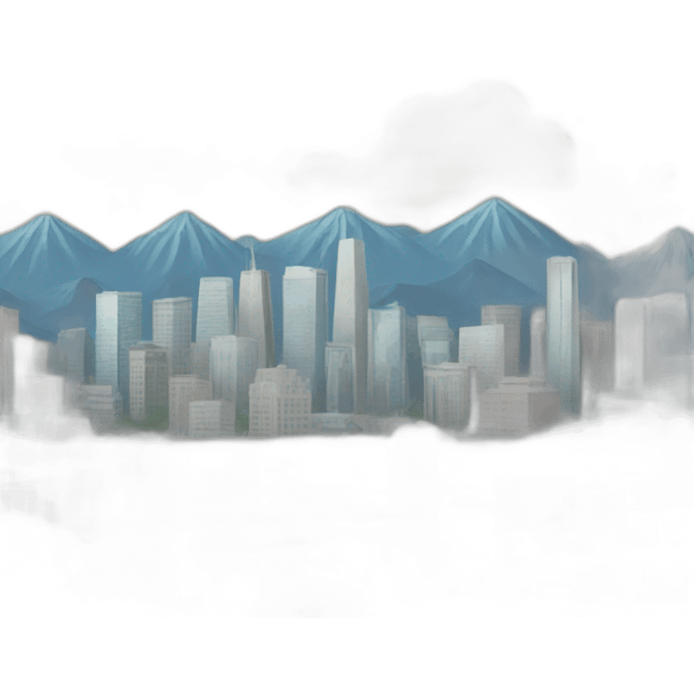 City skyline with mountains emoji