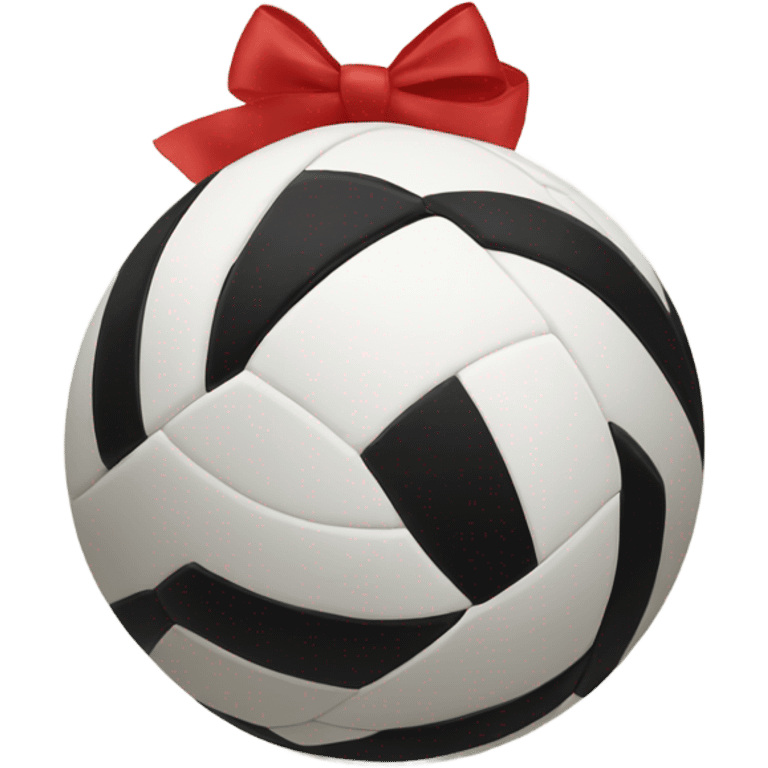 volleyball with a bow on the side of it emoji