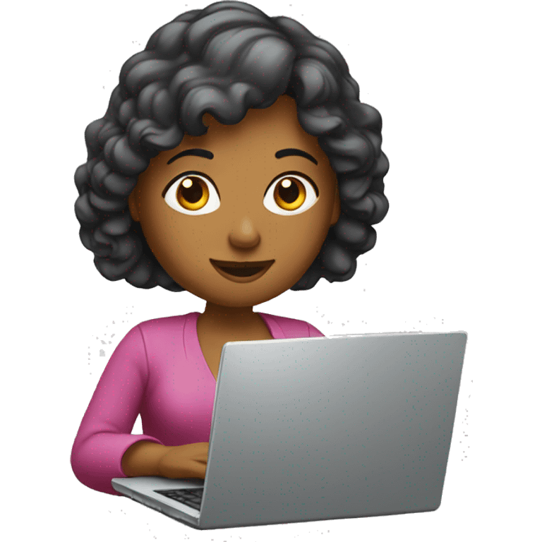 a lady using a laptop emoji