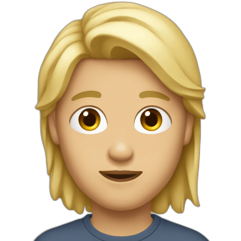 Garçon avec les cheveux très long et blond emoji