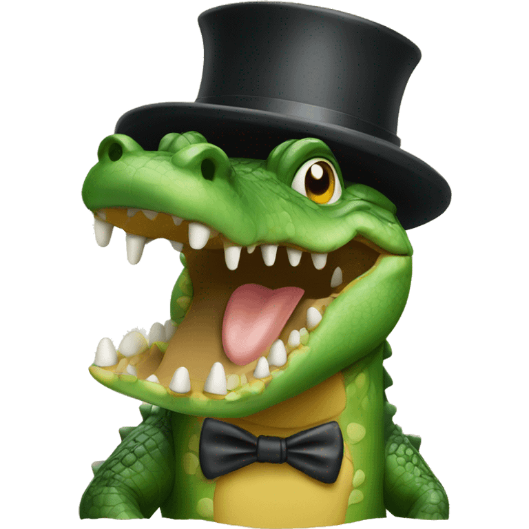 crocodile with a tophat emoji