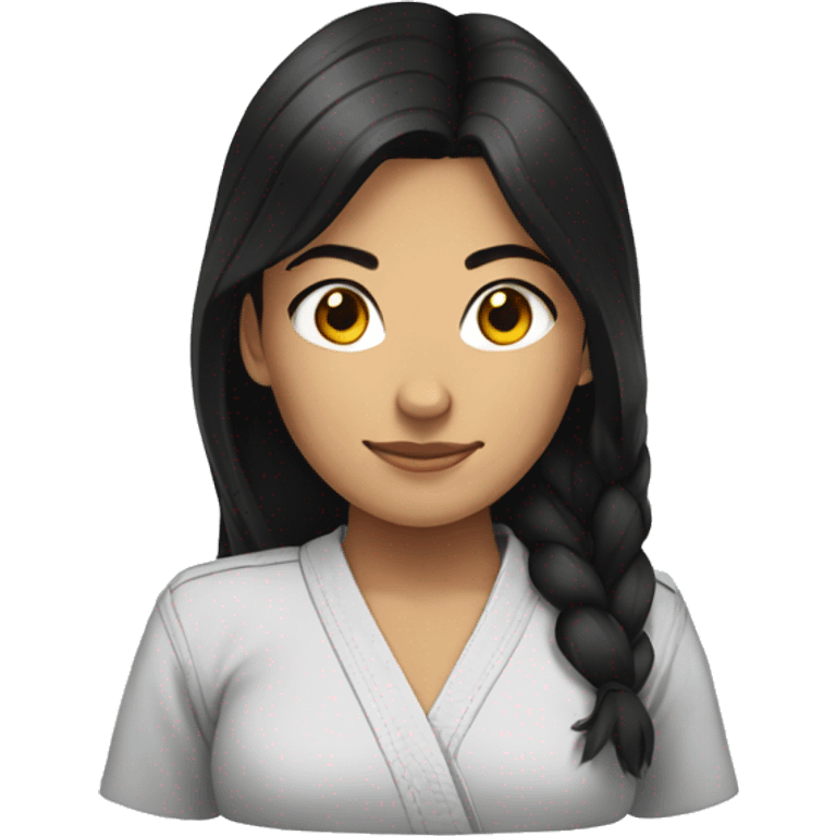 black hair female bjj emoji