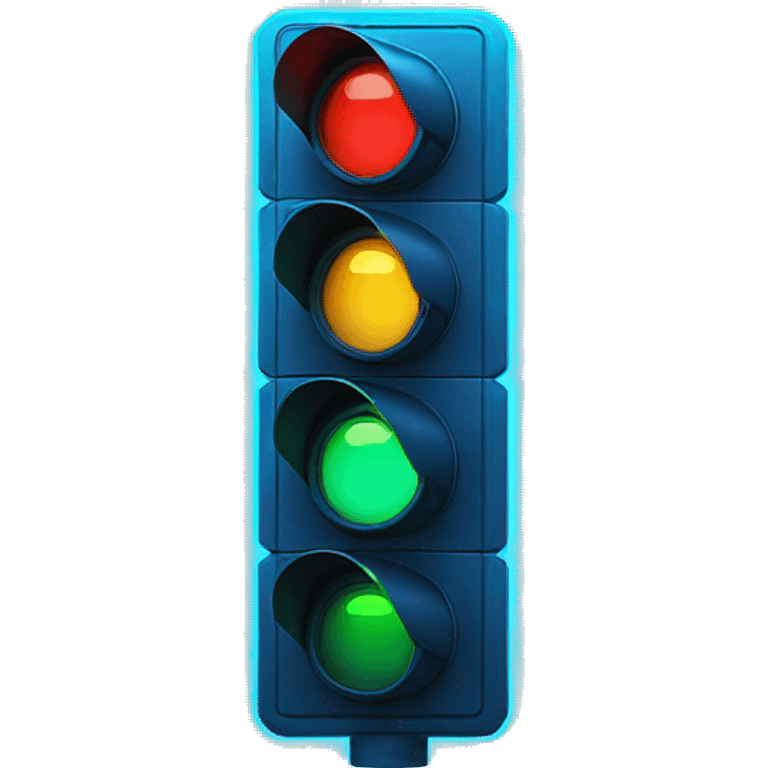 futuristic traffic light blue neon emoji