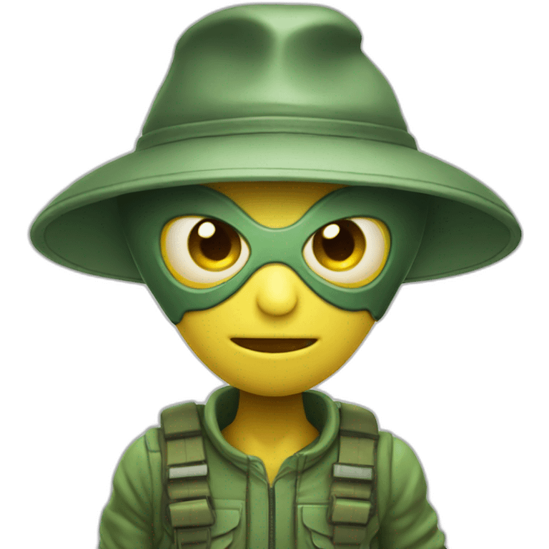 Alien in hunter hat with flaps emoji