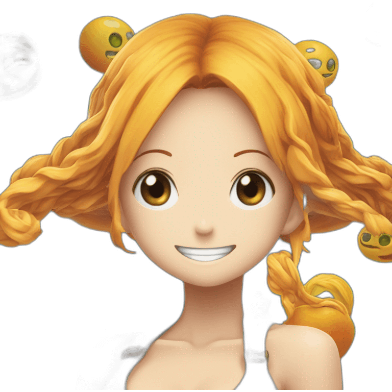 Nami qui embrasse Luffy sur la bouche emoji