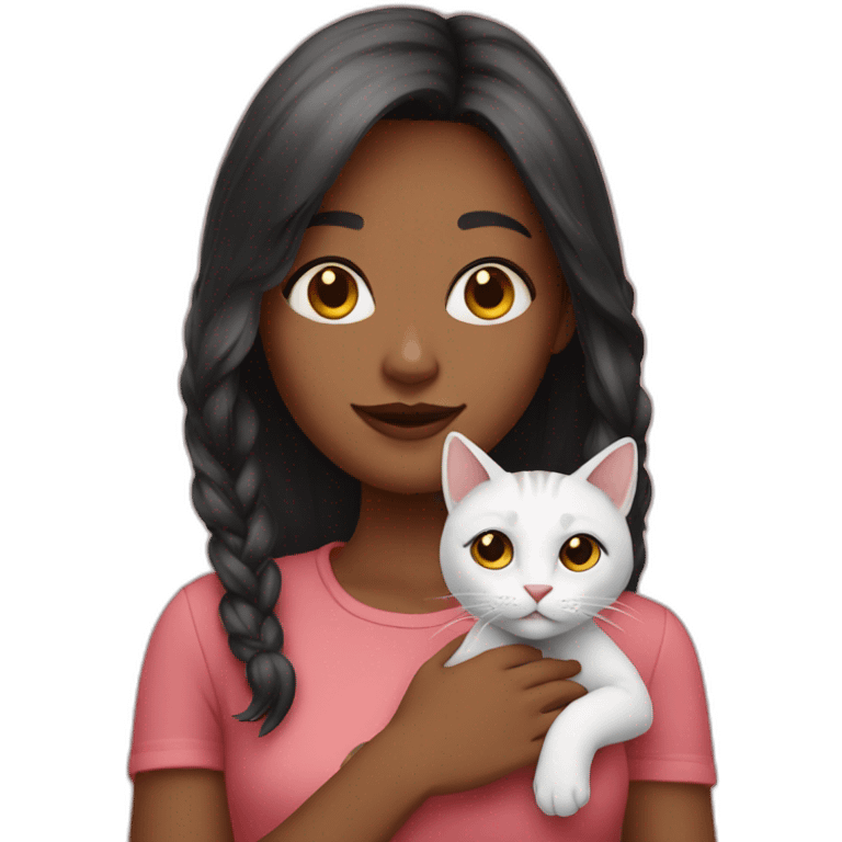 Girl with cat emoji