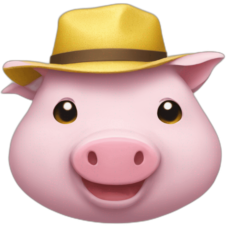 yellow pork with hat emoji