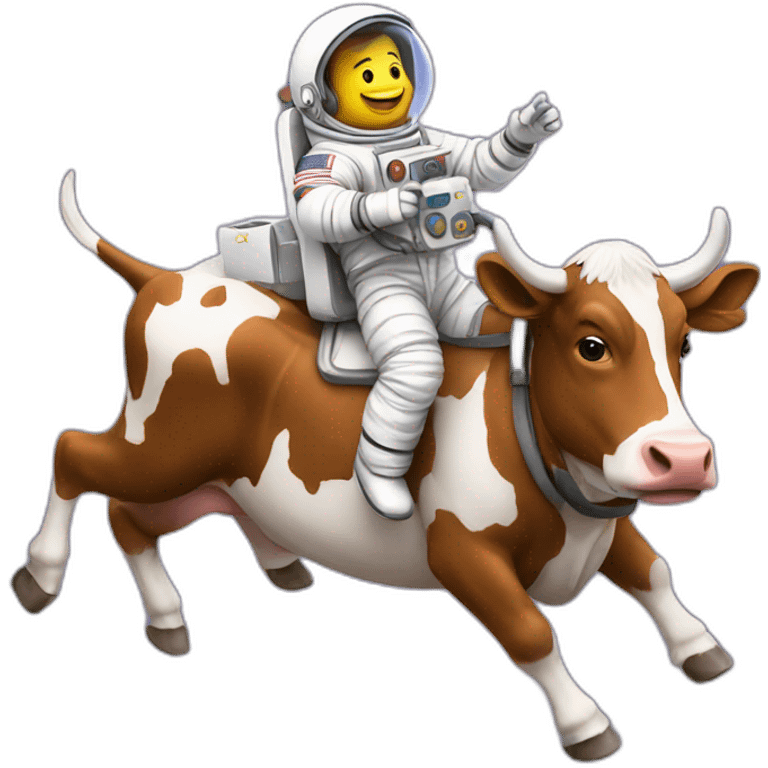 astronaut riding on cow emoji