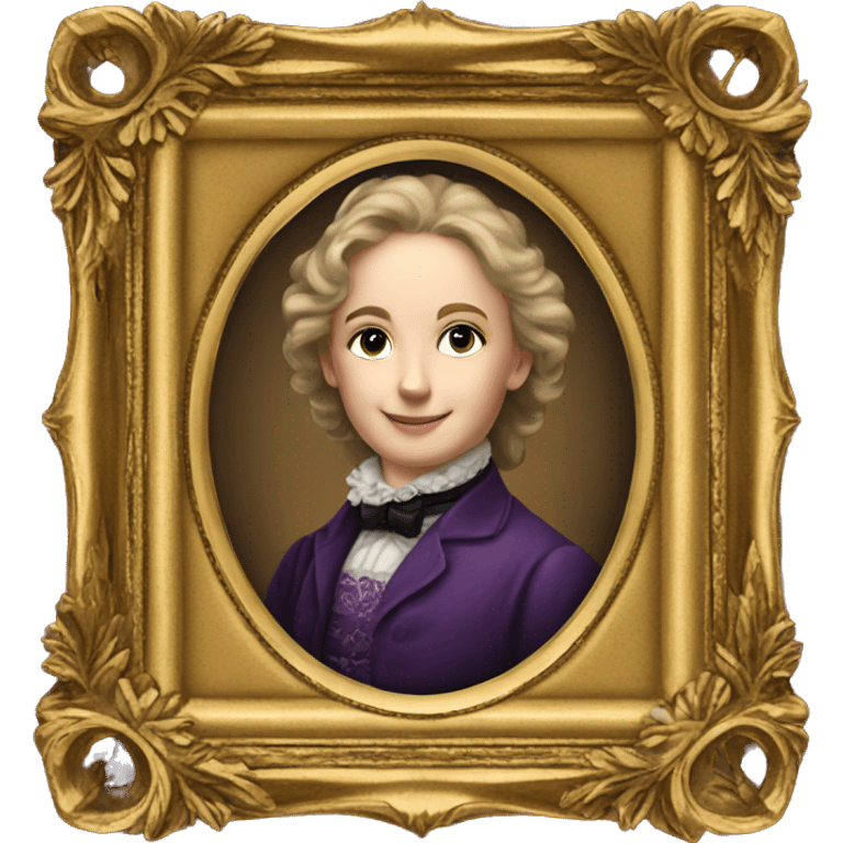 Golden picture frame victorian style with purple background emoji