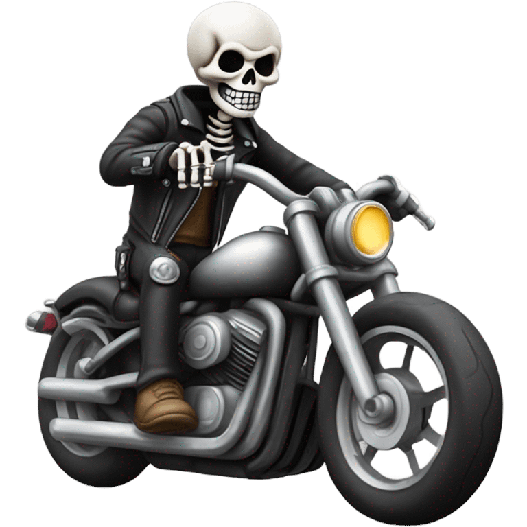 skeleton riding a motorcycle emoji