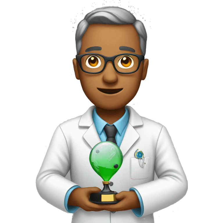 scientist with award emoji