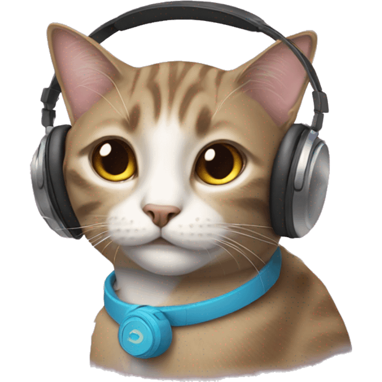 cat with headphones emoji