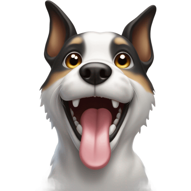 happy dog showing teeth emoji