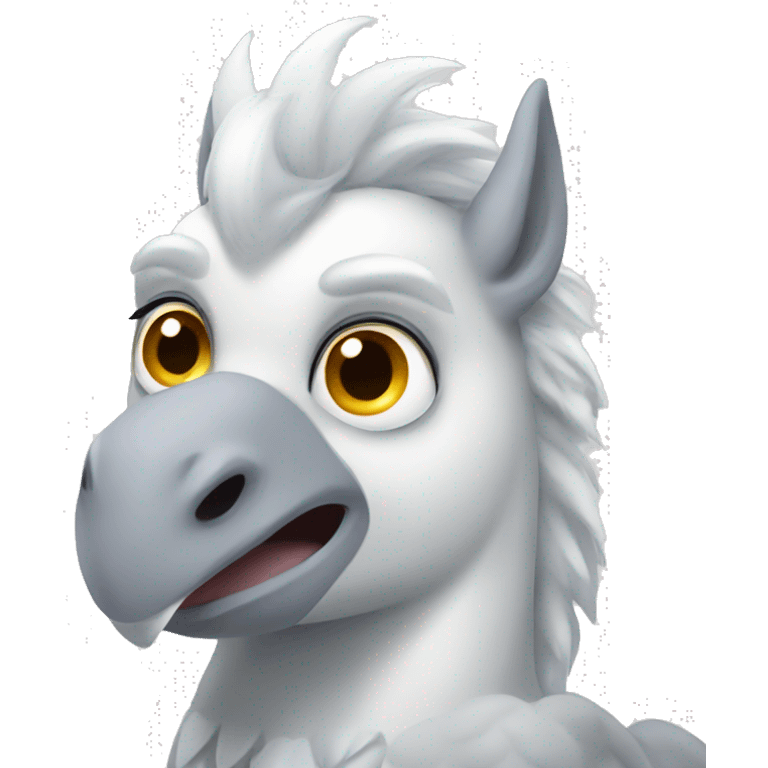 White hippogriff emoji