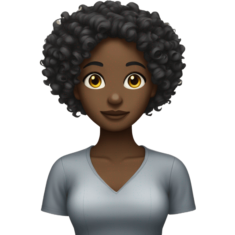 black girl with curls  emoji