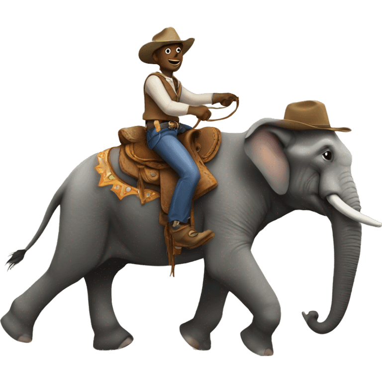 Cowboy riding an elephant emoji