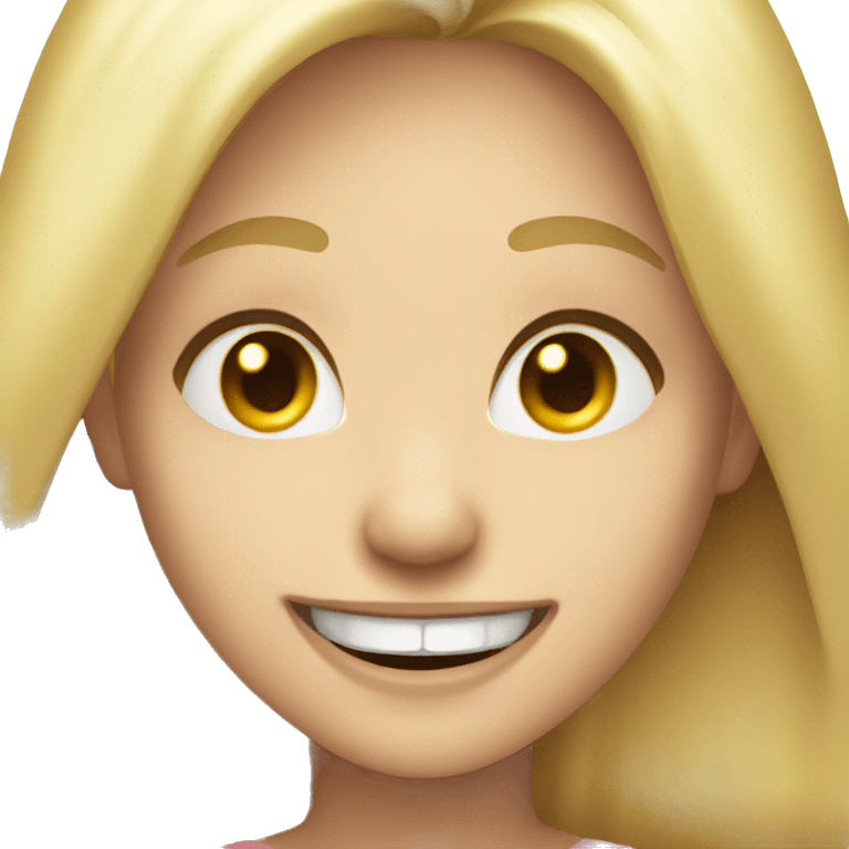 smiling blonde with fangs emoji