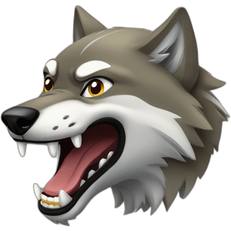 female wolf growling emoji